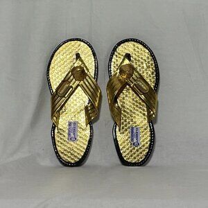 Elegant Gold and Black Women African slippers (brand new)